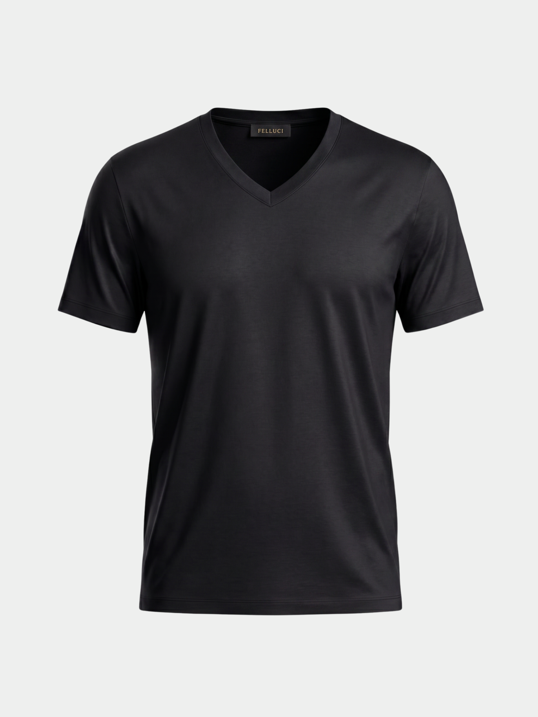 Mercerized V-Neck Tee - Black