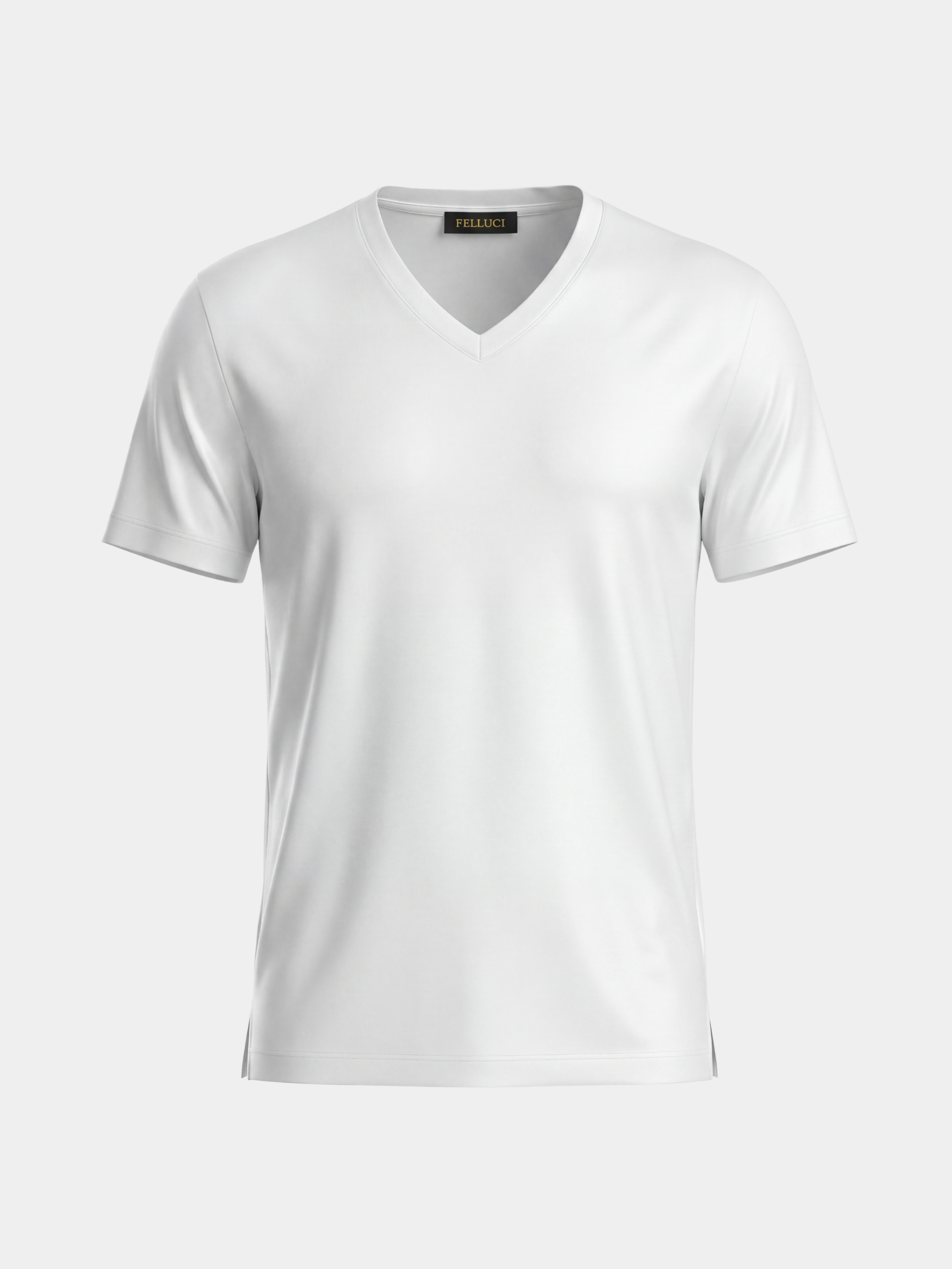 Mercerized V-Neck Tee - Brown
