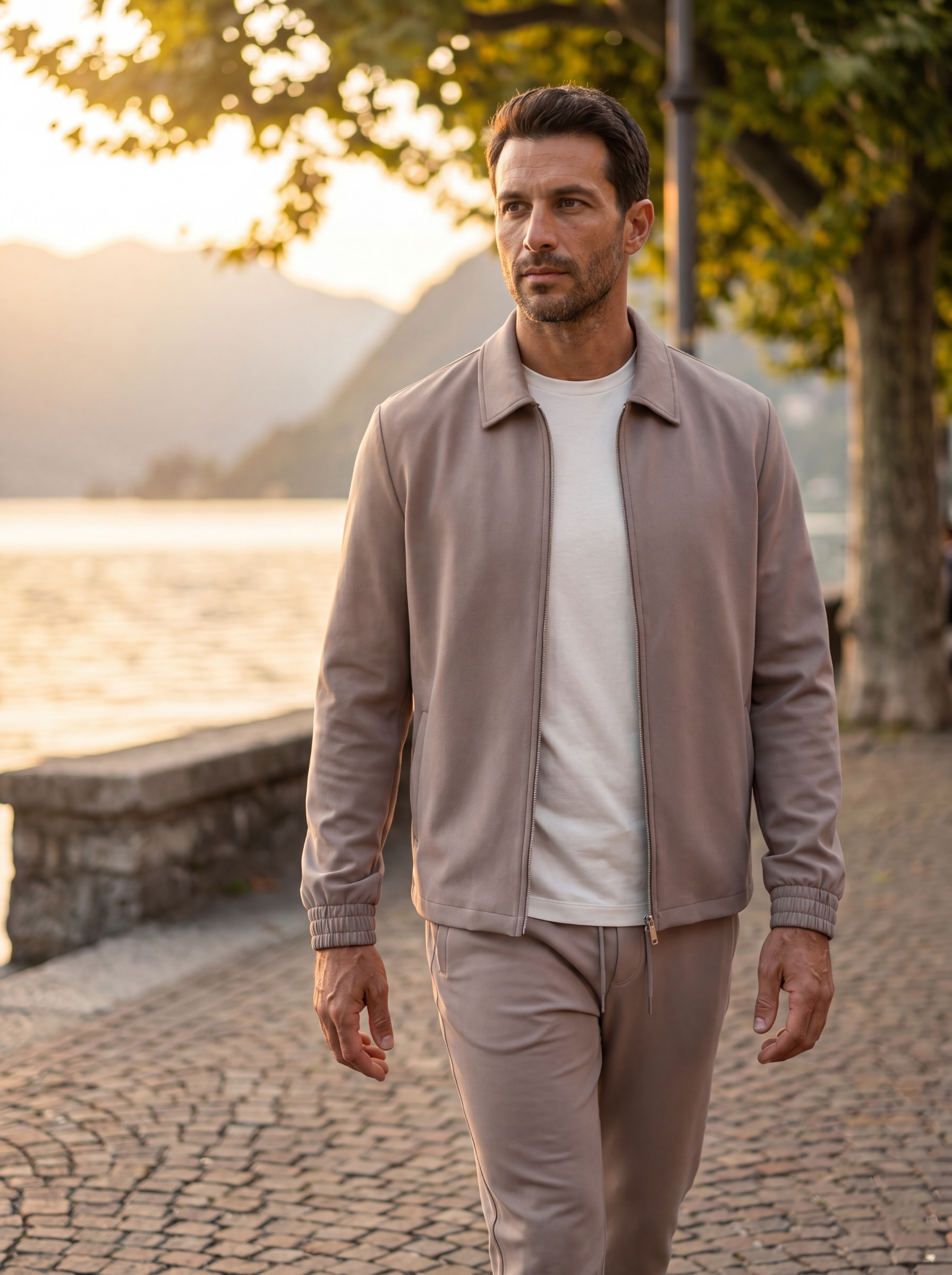 Technico Jacket with Collar - Taupe