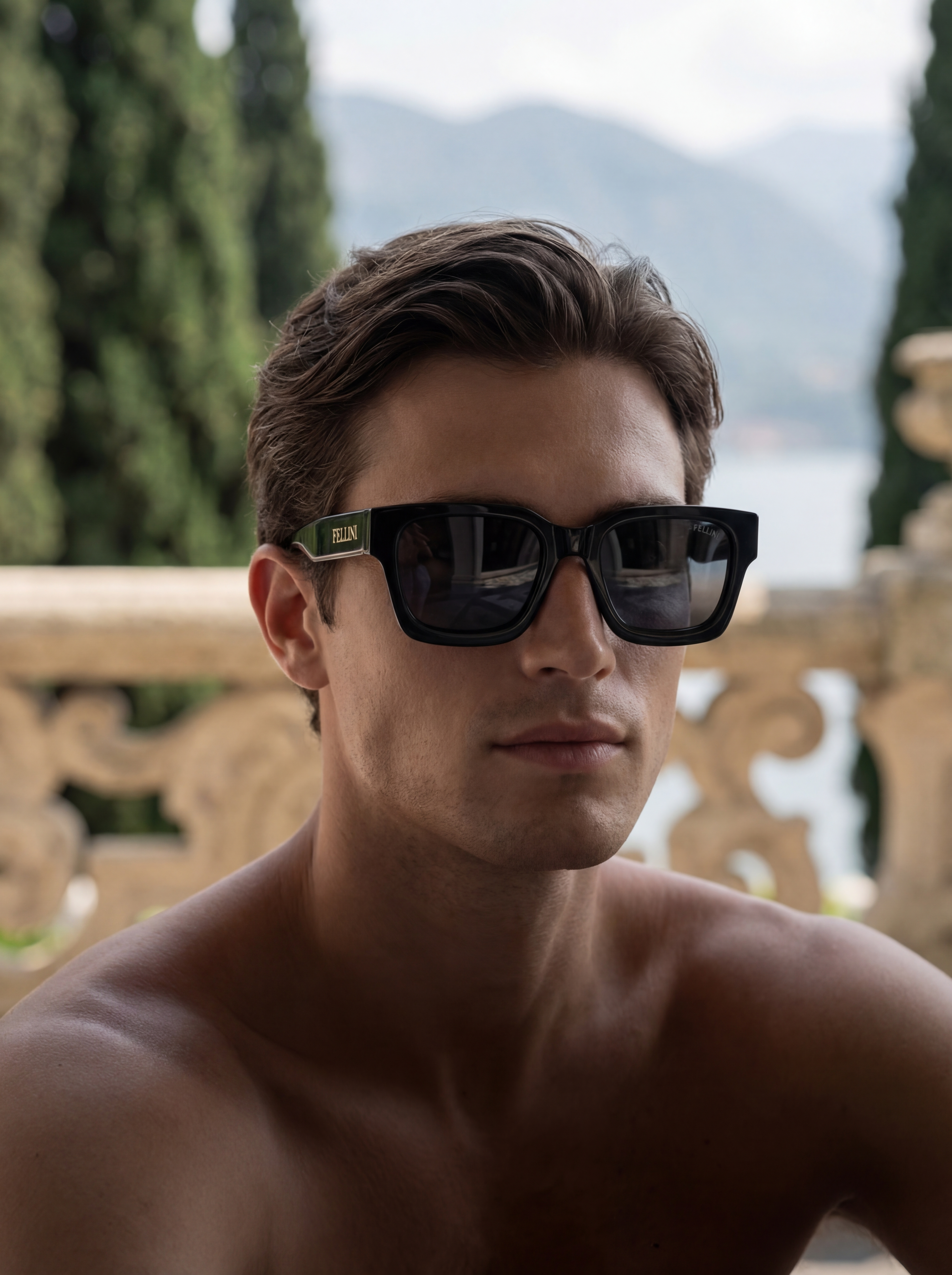 Alessio Smoke Acetate Sunglasses Black