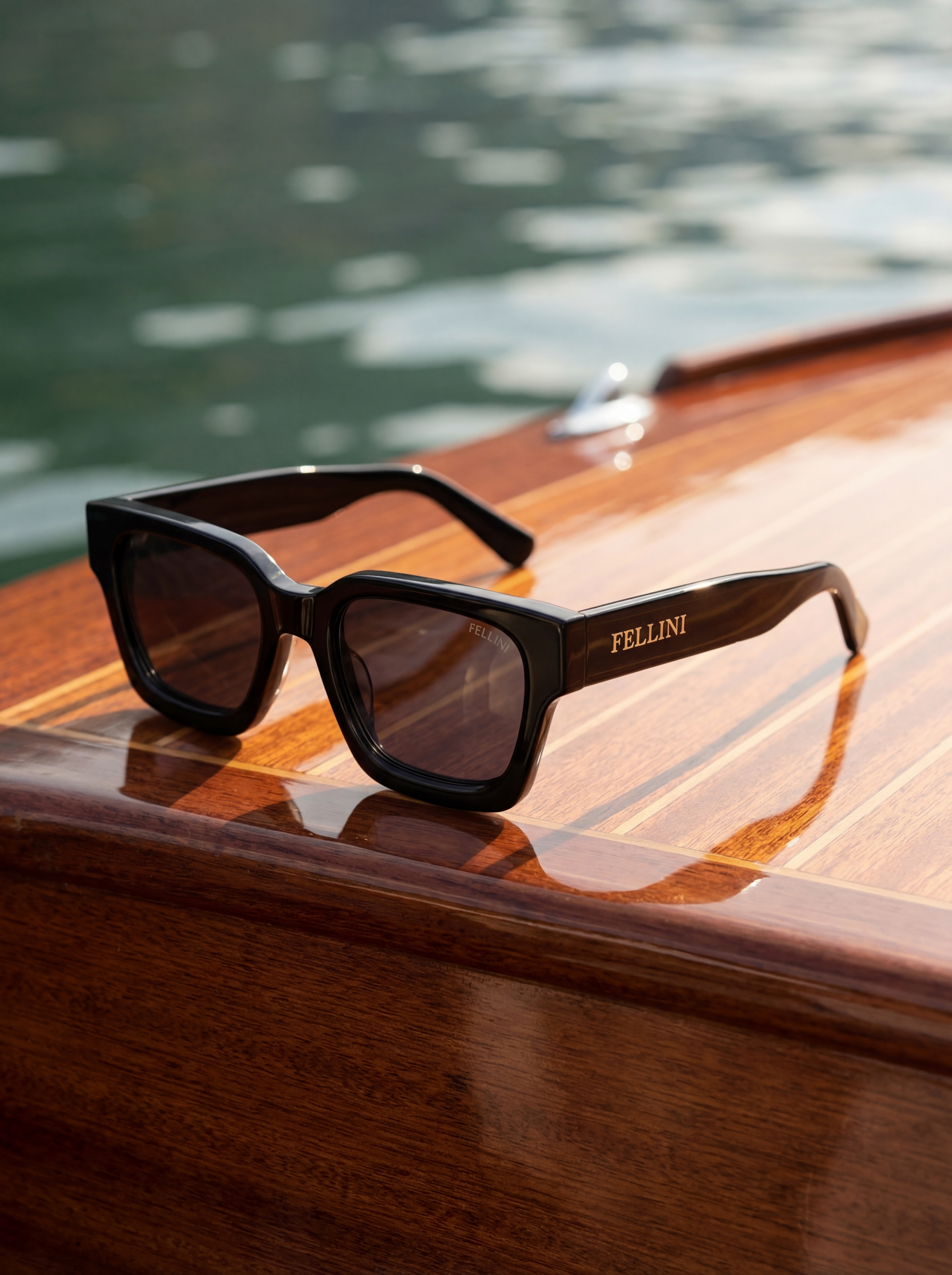 Alessio Smoke Acetate Sunglasses Black