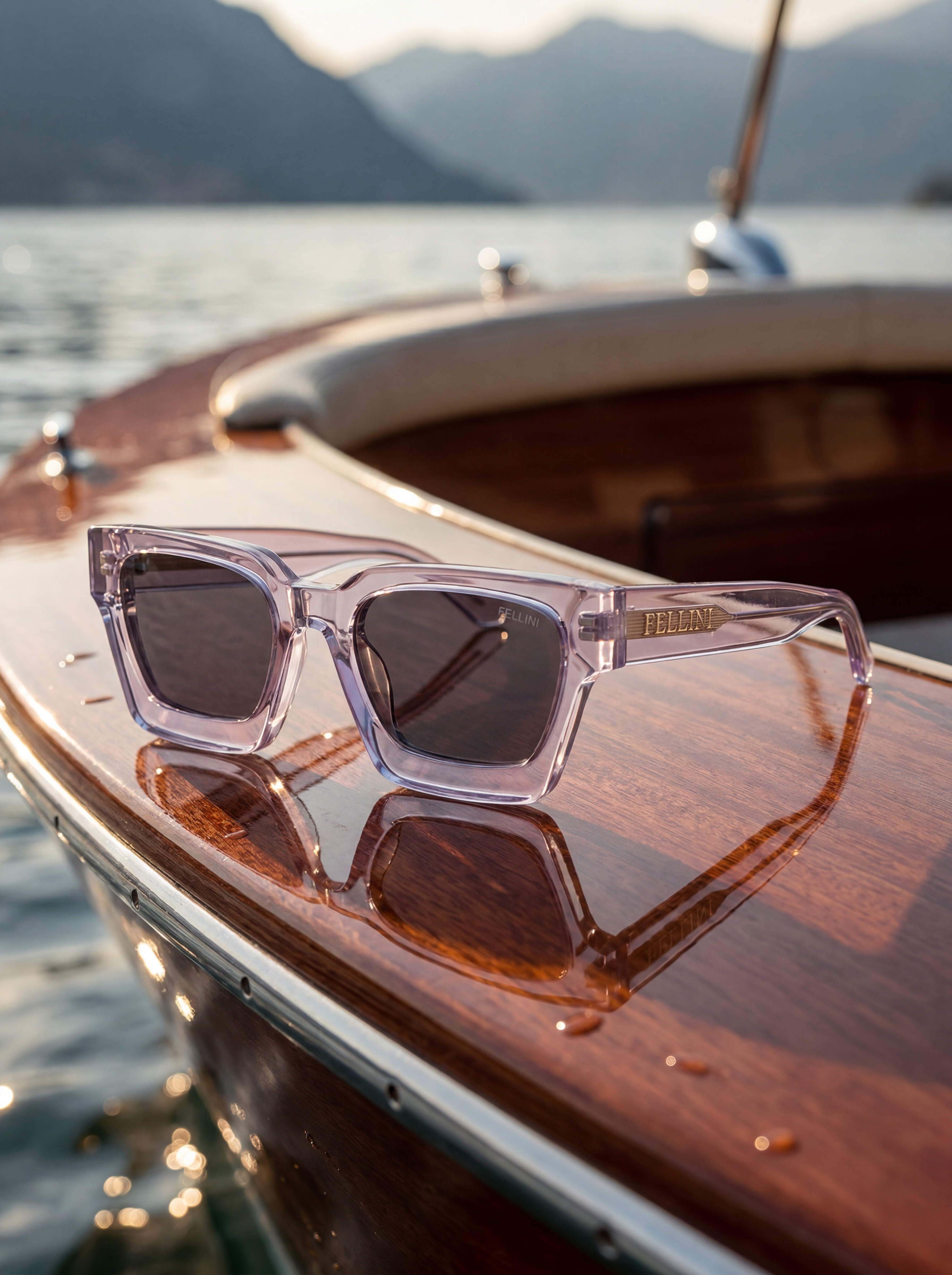 Alessio Smoke Acetate Sunglasses Transparant